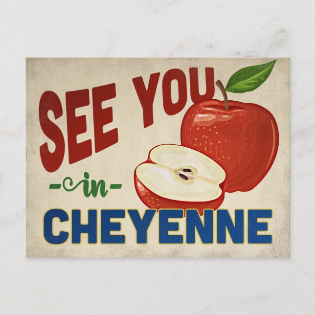 Cheyenne Wyoming Apple - Vintage Travel Postkarte (Vorderseite)