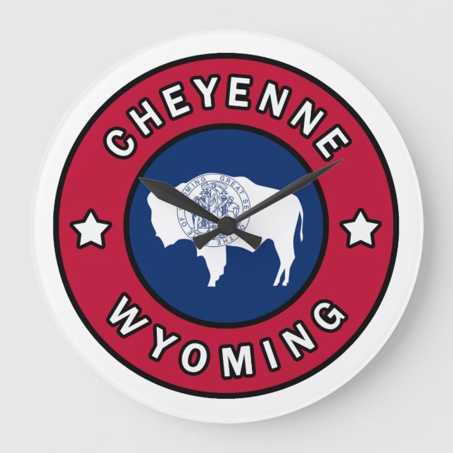 Cheyenne Wyoming Große Wanduhr (Vorderseite)