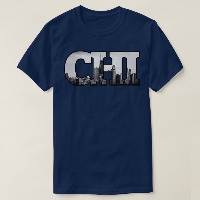 CHI Chicago City Skyline von Downtown Chicago Illi T-Shirt (Design vorne)