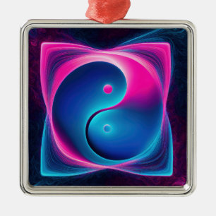 Chi Fusion: Vibrant Yin Yang Energies Ornament Aus Metall