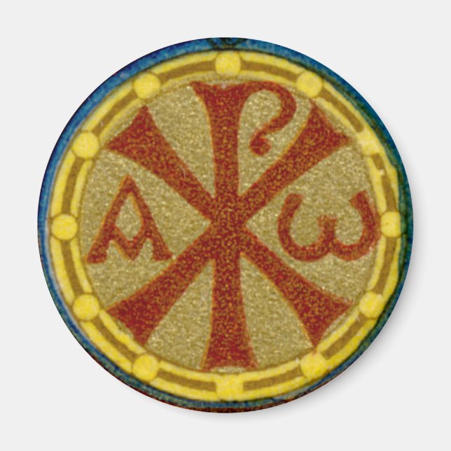 Chi Rho / Alpha Omega Medallion von SNV 36 Magnet (Vorne)