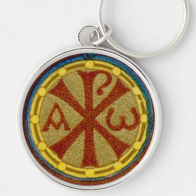 Chi Rho / Alpha Omega Medallion von SNV 36 Schlüsselanhänger (Vorne)