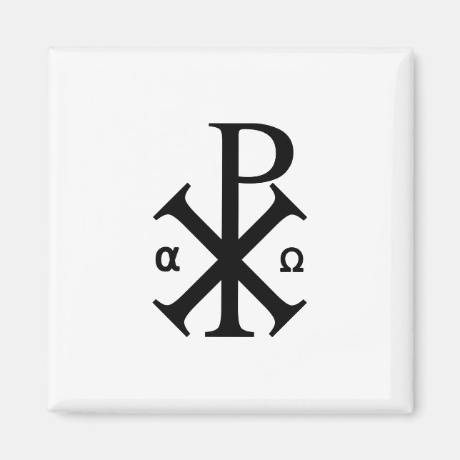 Chi Rho Christliches Symbol Magnet (Vorne)