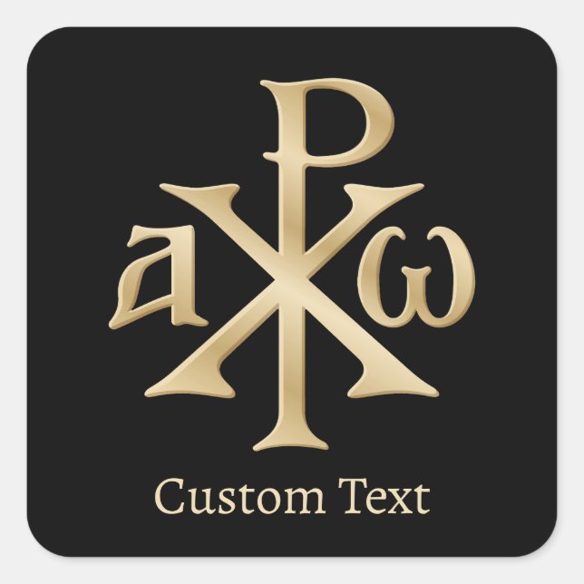 Chi Rho Christogram Quadratischer Aufkleber (Vorderseite)