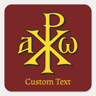 Chi Rho Christogram Quadratischer Aufkleber