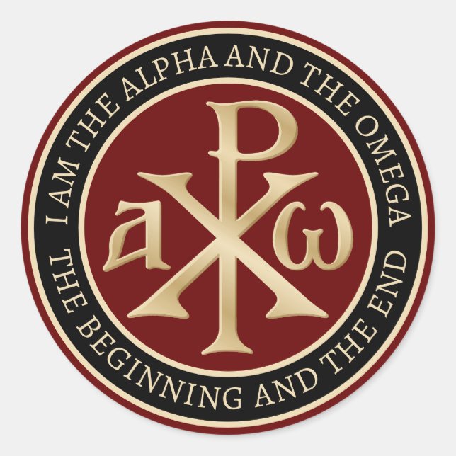 Chi Rho Christogram Runder Aufkleber (Vorderseite)