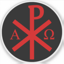 Chi-Rho Cross - v2 (rot auf schwarz)