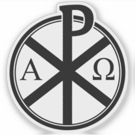 Chi-Rho Cross - v4 (schwarz) Aufkleber