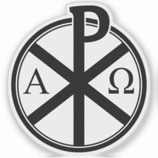 Chi-Rho Cross - v4 (schwarz) Aufkleber