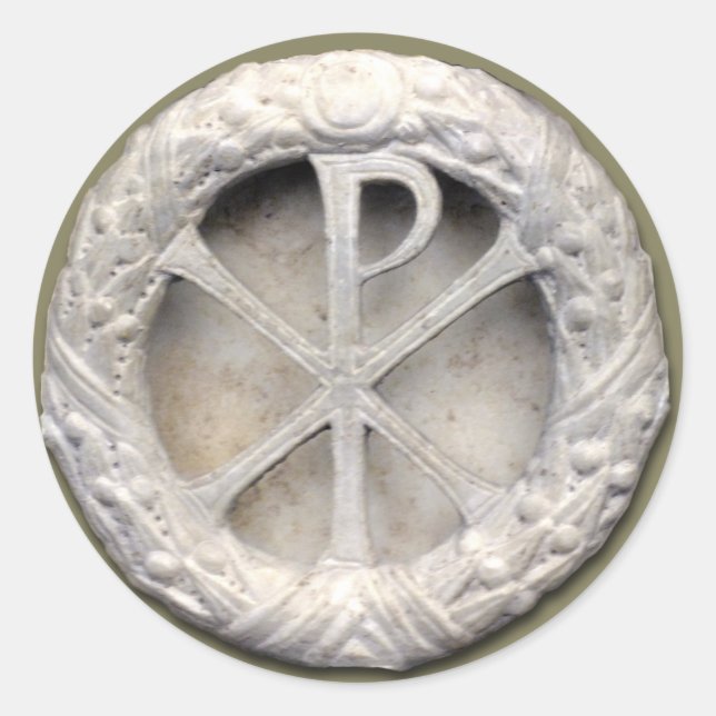 Chi-Rho - das Monogramm von Christus Runder Aufkleber (Vorderseite)