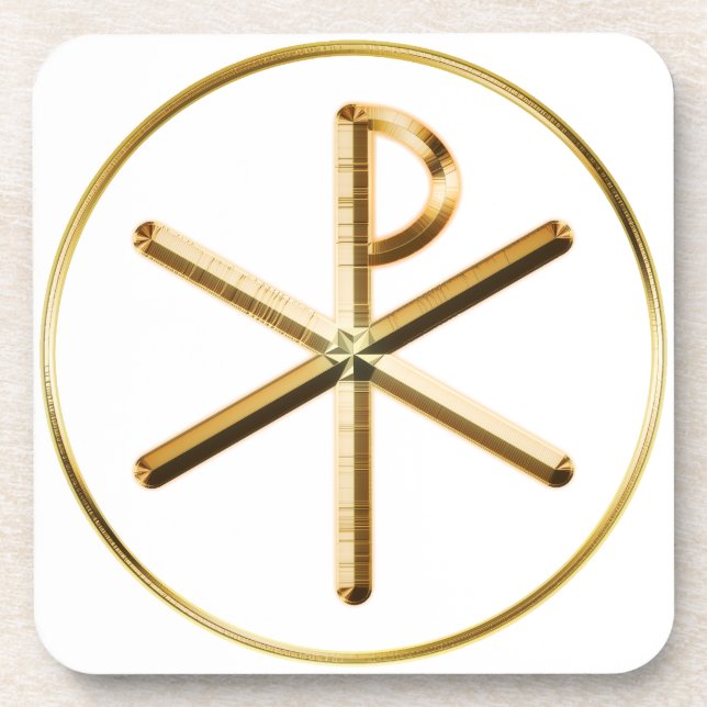 Chi-Rho-Glühen Getränkeuntersetzer (Vorderseite)