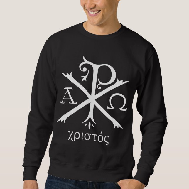 Chi Rho Jesus Christ Christlich ancient Monogram Sweatshirt (Vorderseite)