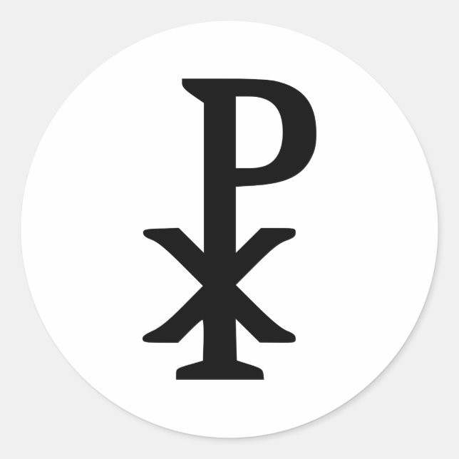 Chi rho - Jesus Runder Aufkleber (Vorderseite)