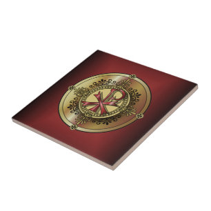 Chi-Rho-Monogramm ~ christliches Symbol P u. X Fliese