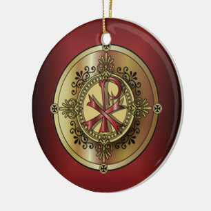 Chi-Rho-Monogramm ~ christliches Symbol P u. X Keramikornament