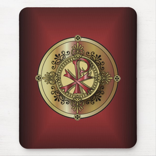 Chi-Rho-Monogramm ~ christliches Symbol P u. X Mousepad (Vorne)