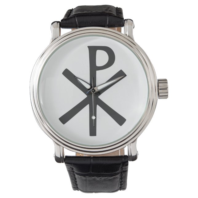 Chi Rho Symbol Armbanduhr (Vorderseite)
