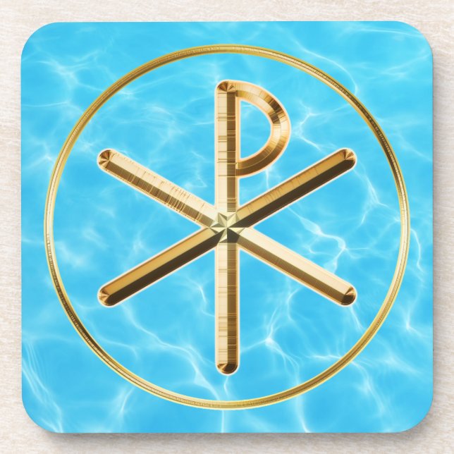 Chi-Rho-Symbol Getränkeuntersetzer (Vorderseite)