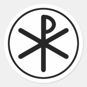 Chi-Rhosymbol Runder Aufkleber