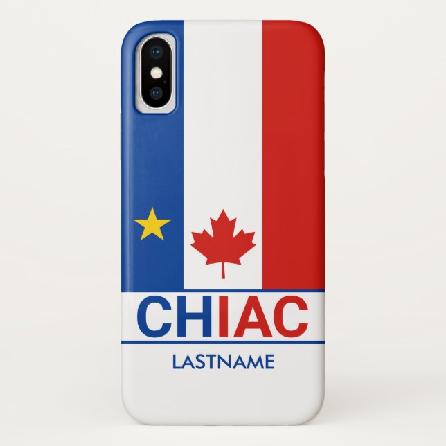 Chiac Acadian Canadian Flag Personalize Case-Mate iPhone Hülle (Rückseite)
