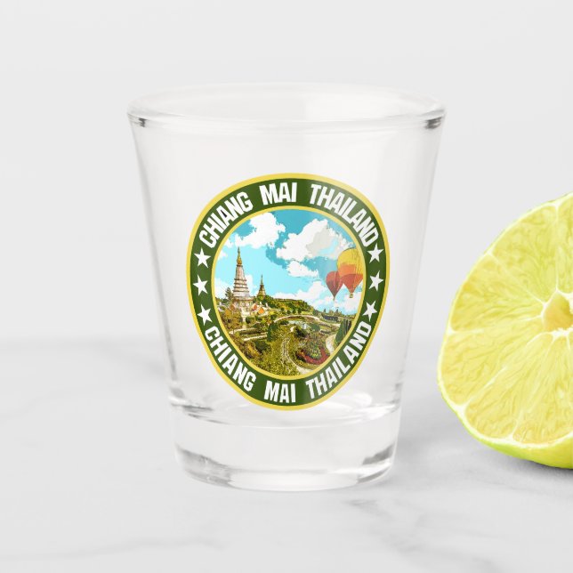 Chiang Mai Schnapsglas (Vorderseite)