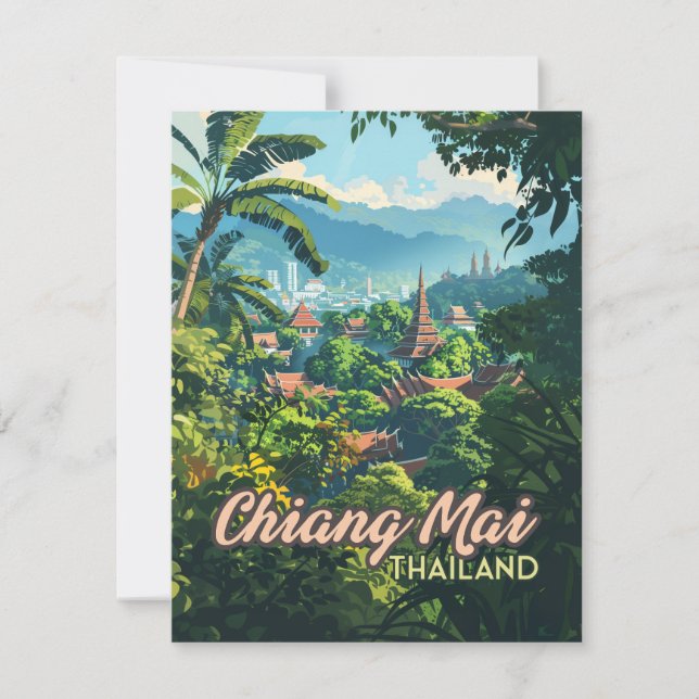 Chiang Mai Thailand Asia Tempels Mountain Card (Vorderseite)