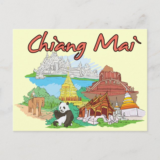 Chiang Mai, thailändische Stadt Postkarte (Vorderseite)