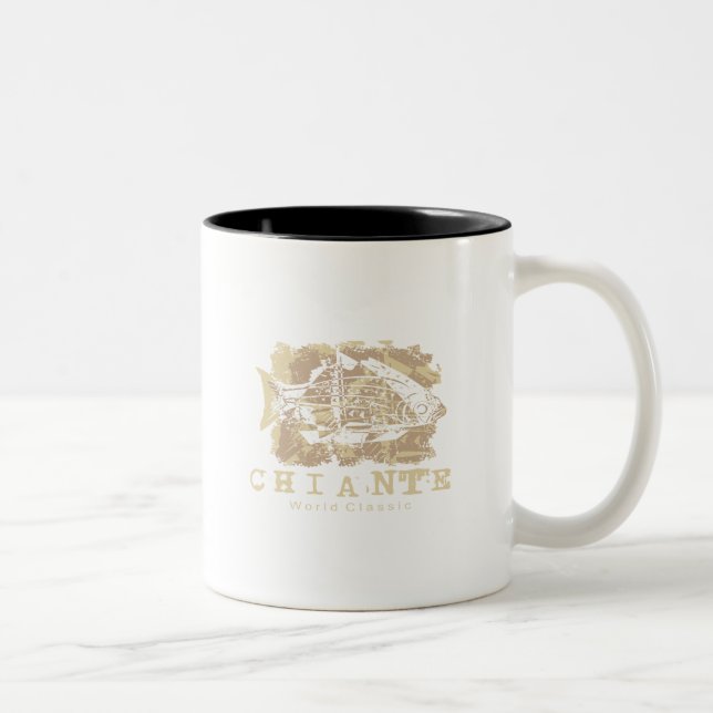 Chiante Fisch-T-Shirts und Geschenke Zweifarbige Tasse (Rechts)