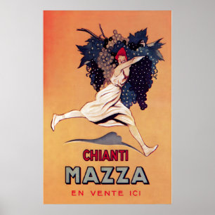 Chianti Toskana Weinflasche Champagner Essen und Poster