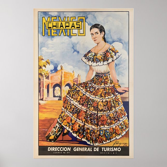 Chiapas Art Mexico Travel Poster Mexican Print  (Vorne)