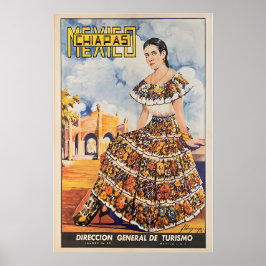 Chiapas Kunst Mexiko Reiseplakat Mexikanischer Dru Poster