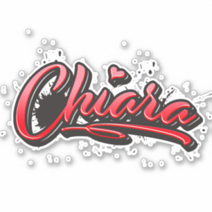 Chiara red Heart Graffiti Aufkleber Sticker