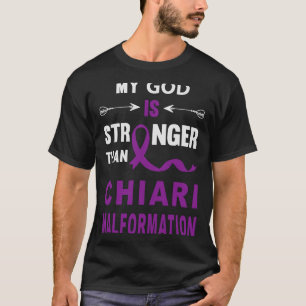 Chiari Malformation Awareness Faith Lila Ribbon T-Shirt