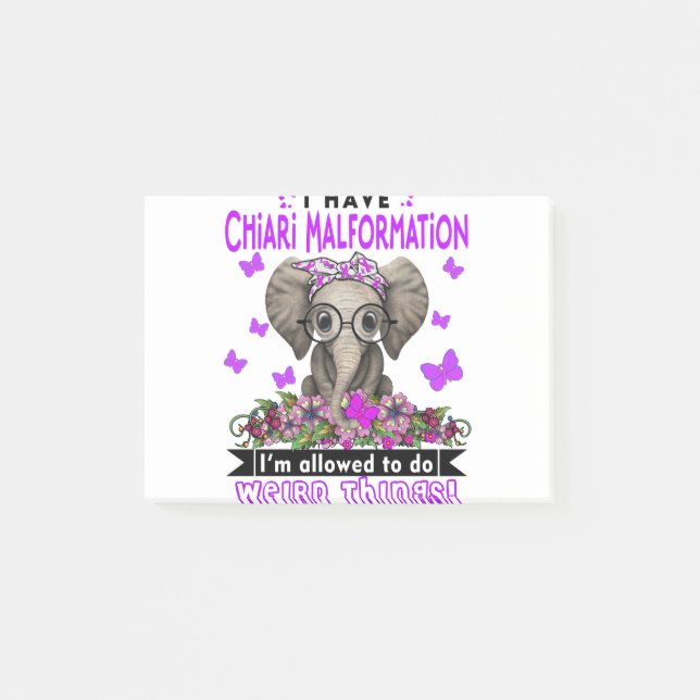Chiari Malformation Awareness Month Ribbon Ohrts Post-it Klebezettel (Vorderseite)