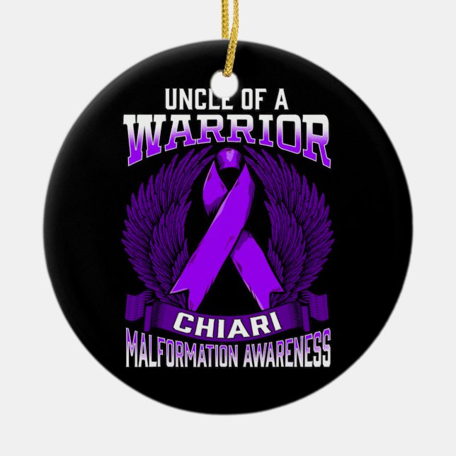 Chiari Malformation Awareness Oncle Support Keramik Ornament (Vorne)