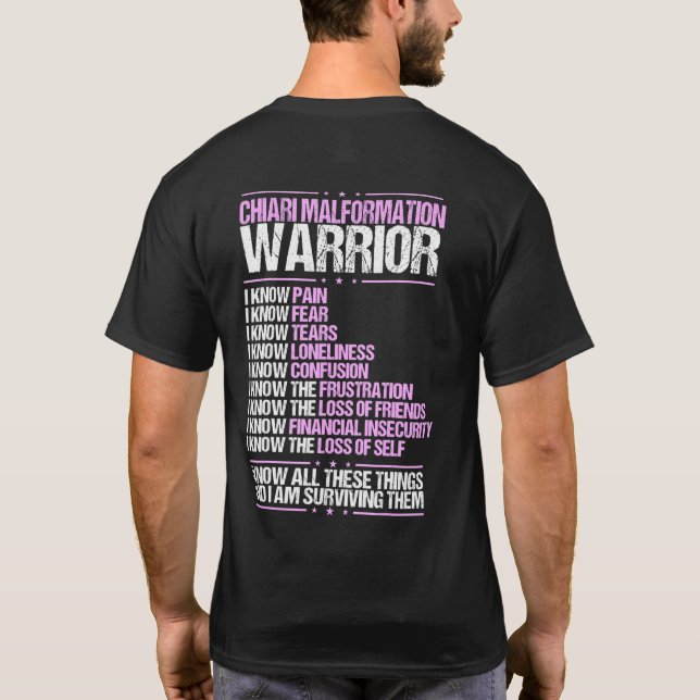 Chiari Malformation Awareness Pain Survivor Lila T-Shirt (Rückseite)