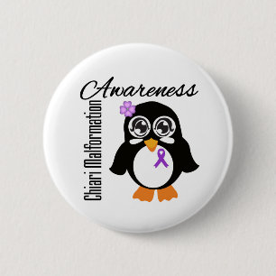 Chiari Malformation Awareness Penguin Button