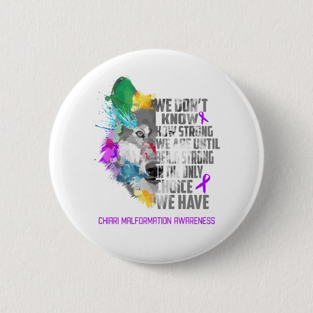 Chiari Malformation Awareness Ribbon Support Gesch Button (Vorderseite)