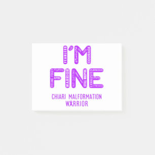 Chiari Malformation Warrior - I AM FINE Post-it Klebezettel