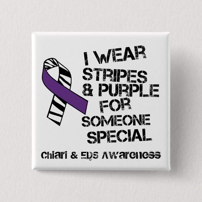 Chiari und Ehlers Danlos Bewusstseins-Band-Knopf Button (Vorderseite)