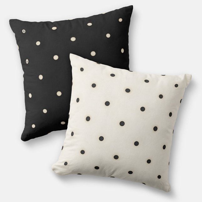 Chiaroscuro Polka Dots Reversible 2seitige Kissen (Flip the pillow to for a different look)