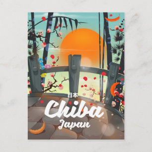Chiba Japan Vintage-Reiseplakat-Kunst drucken. Postkarte