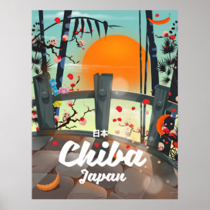 Chiba Japan Vintage-Reiseplakat-Kunst. Poster