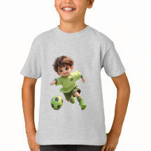 Chibi Anime-Junge Fußballspieler Kinder T-Shirt