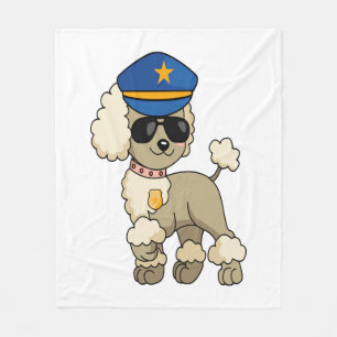 Chibi Anime Police Poodle Dog Fleecedecke