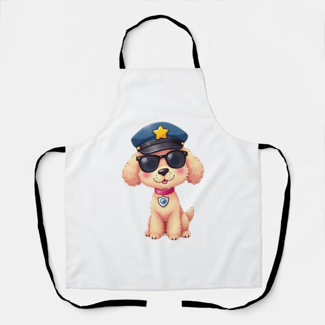 Chibi Anime Police Poodle Dog Schürze (Vorderseite)