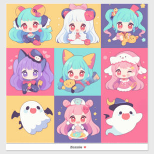 Chibi Anime Pop Art Custom Cut Vinyl Stickers Aufkleber
