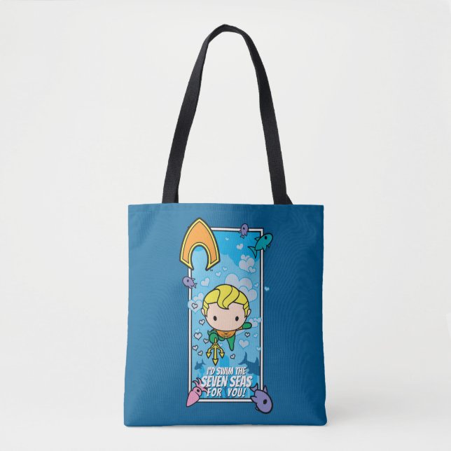 Chibi Aquaman - Ich schwimme die Sieben Meere Tasche (Vorderseite)