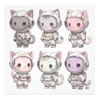Chibi-Astronauten-Kätzchen Kawaii-Crew