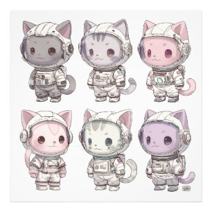 Chibi-Astronauten-Kätzchen Kawaii-Crew Fotodruck